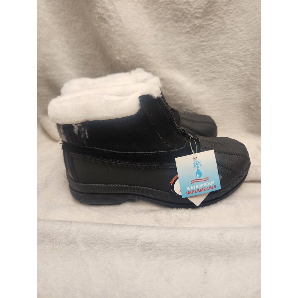 Propet Lumi Ankle Zip Boot Black/White Women 7.5
